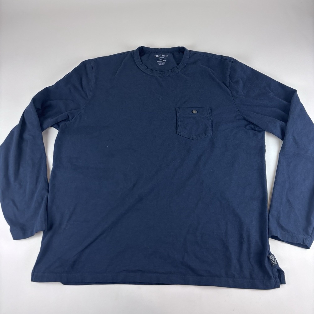 Todd Snyder Homespun Jersey Made in USA Long Sleeve Tee T-Shirt Blue‎ Size XXL